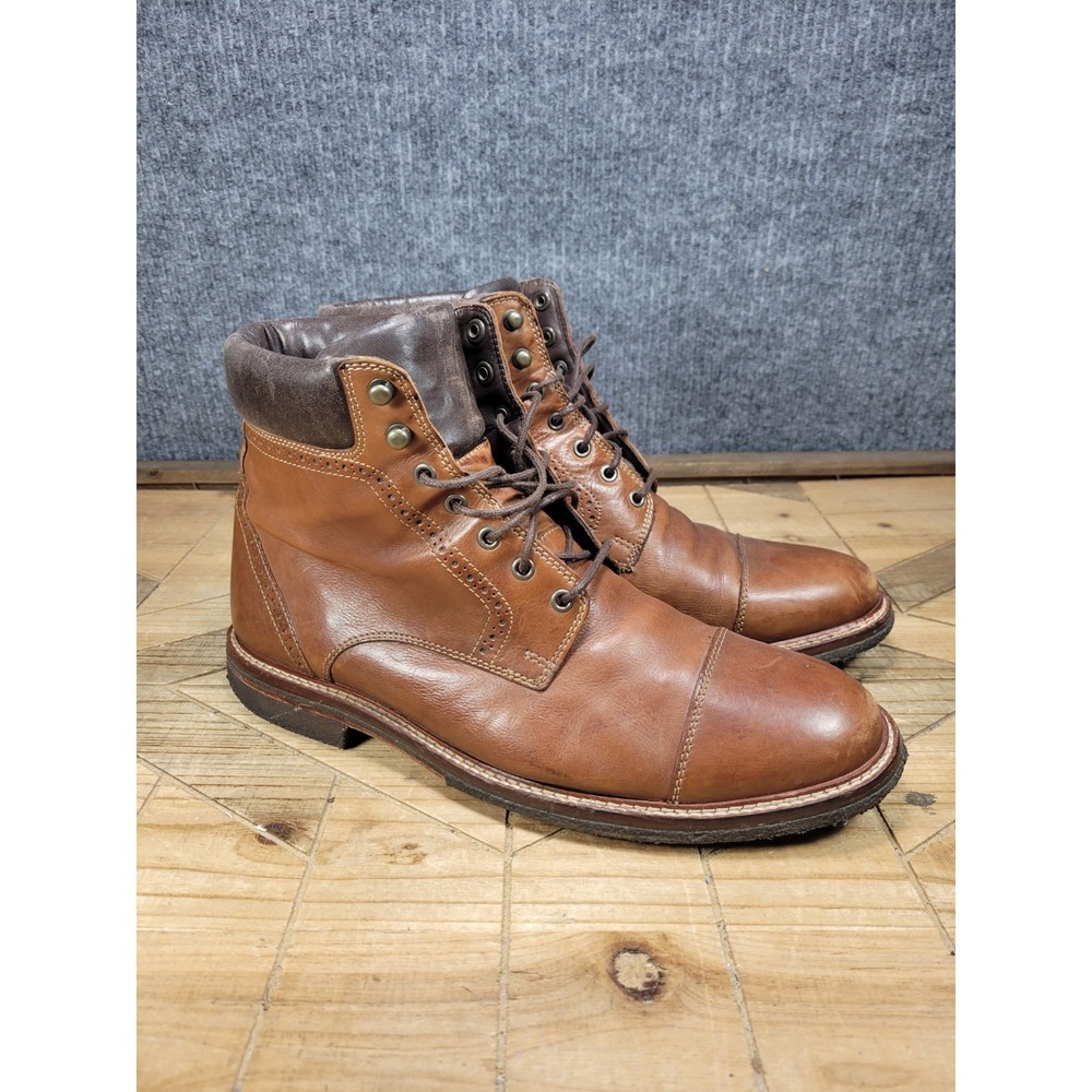 Johnston & Murphy Connelly $200 Men's Cap Toe Boots Size 10 M Crepe Sole 27-1233